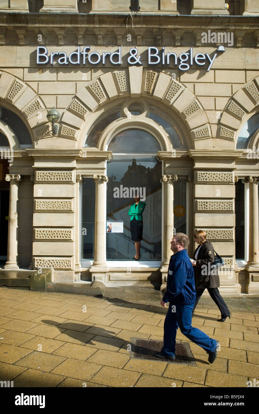 Ein Zweig der Bradford and Bingley Gebäude Socoiety kurz nach der Verstaatlichung, Oktober 2008 Stockfoto