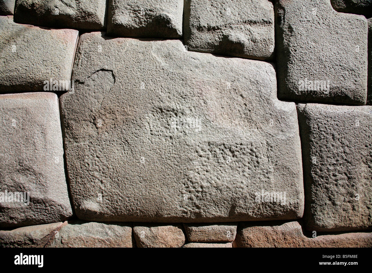Die berühmten 12 doppelseitigen Stein der Inka in Cusco Stockfoto