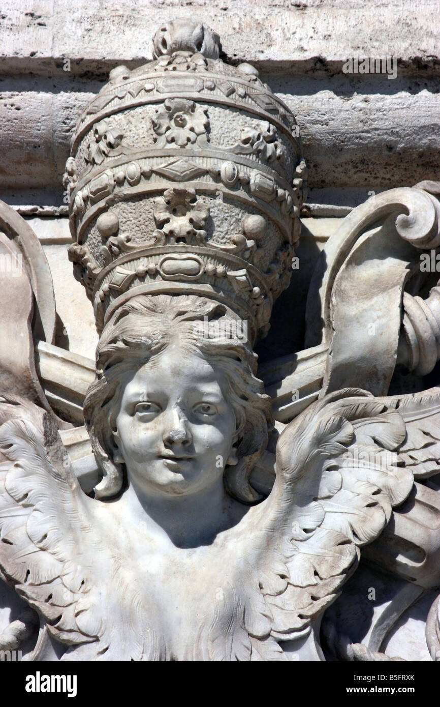 Basilika St. John Lateran, Fassade Detail, Rom, Italien Stockfoto