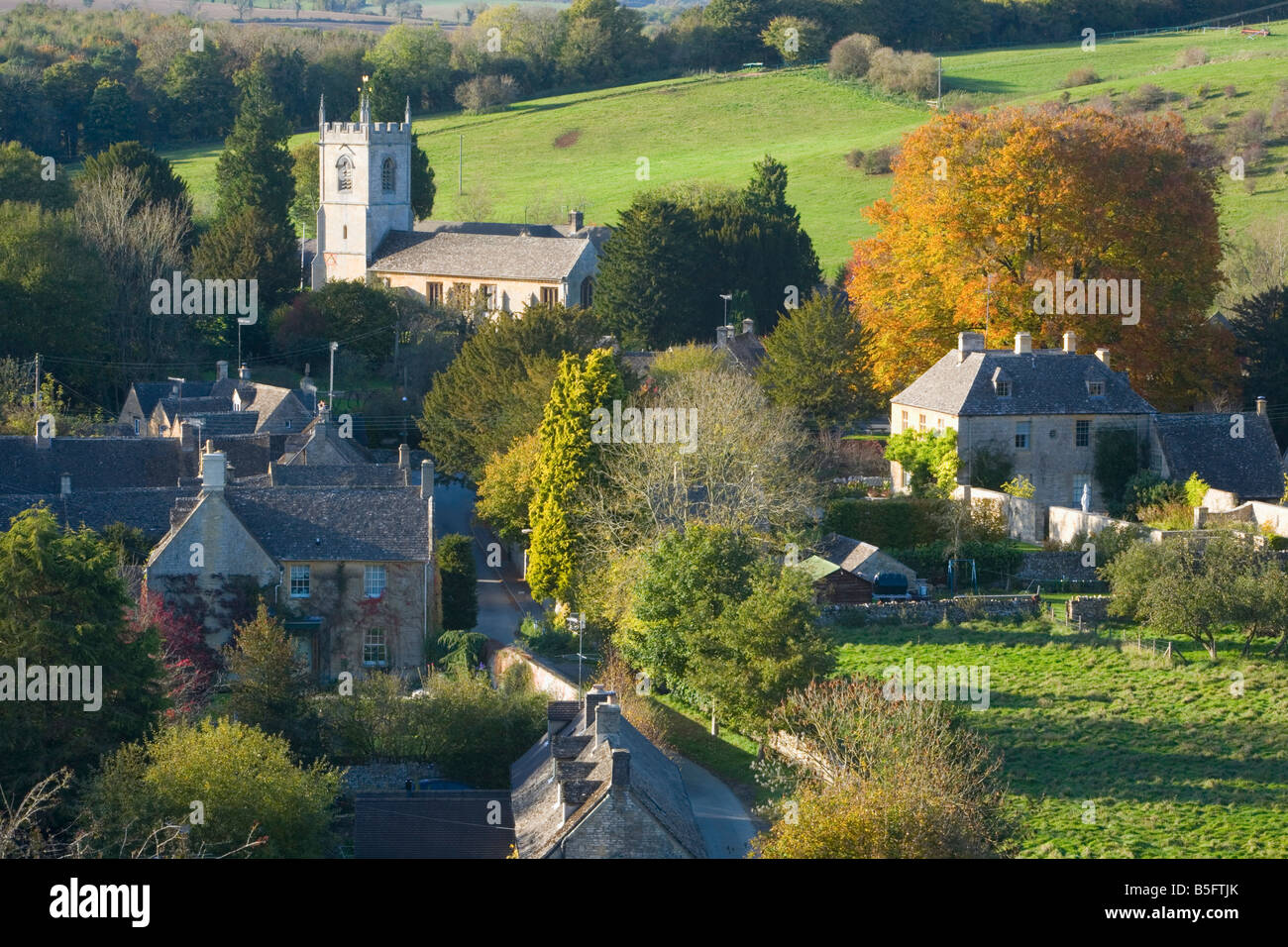 Naunton im Herbst die Cotswolds Gloucestershire England UK Stockfoto