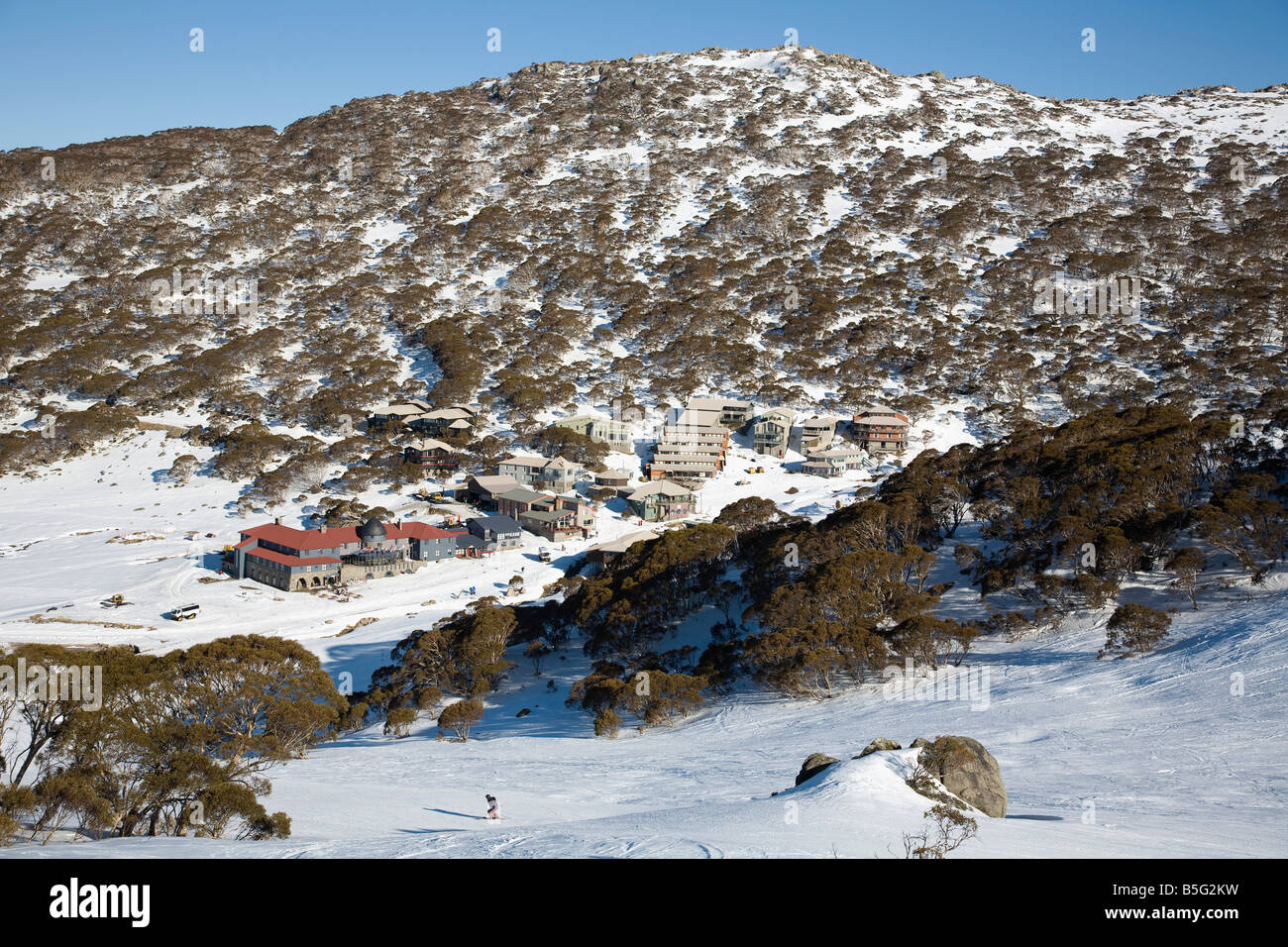 Kosciuszko Chalet-Hotel und Charlotte Pass Ski Resort Snowy Mountains New South Wales Australien Stockfoto
