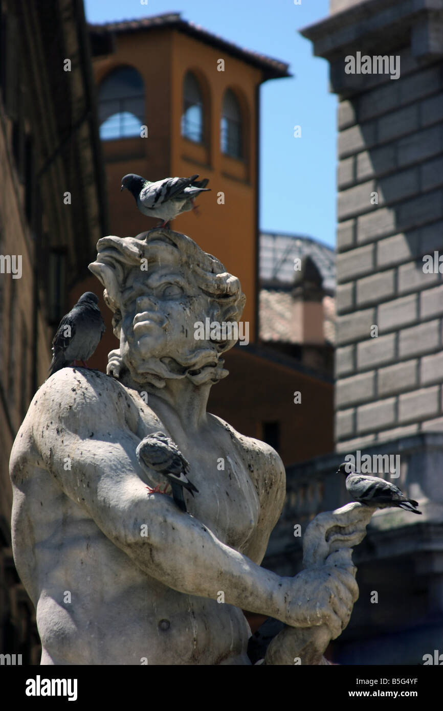 Statue von Fontana del Moro (Brunnen des Moores), Piazza Navona, Rom, Italien Stockfoto