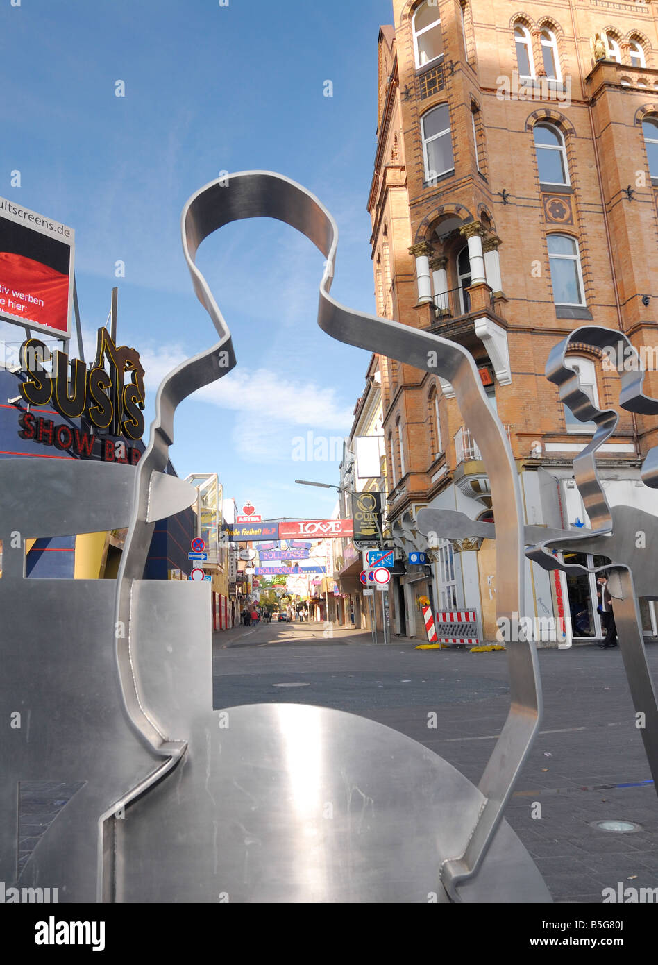 Der Beatles-Platz auf Große Freiheit in Hamburg, Nord-Deutschland. Ein Denkmal für die Musiker aus Liverpool, beginnen ihre caree Stockfoto