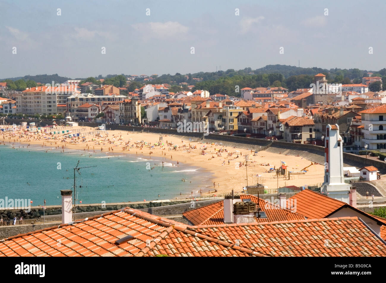 Hafen und Stadt in Ciboure Pyrenäen Atlantiques französischen baskischen Land Südwest-Frankreich Stockfoto
