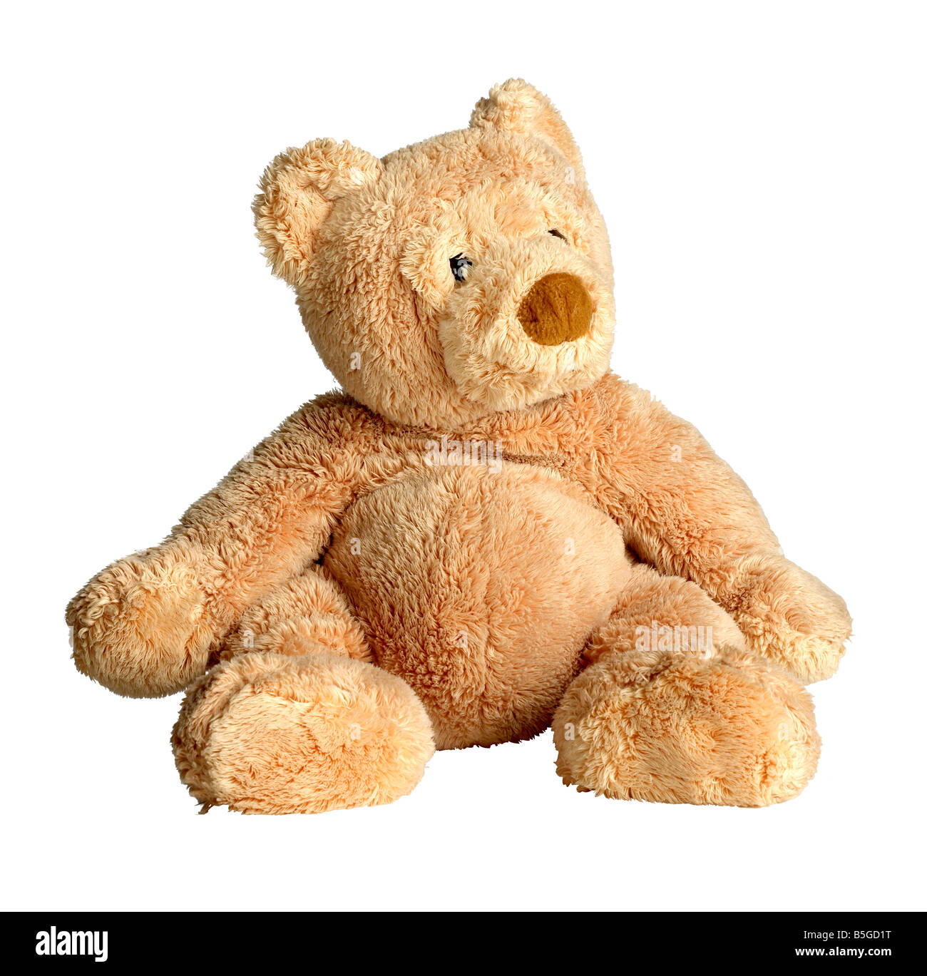 Tan Teddybär sitzend Stuffed animal Stockfoto