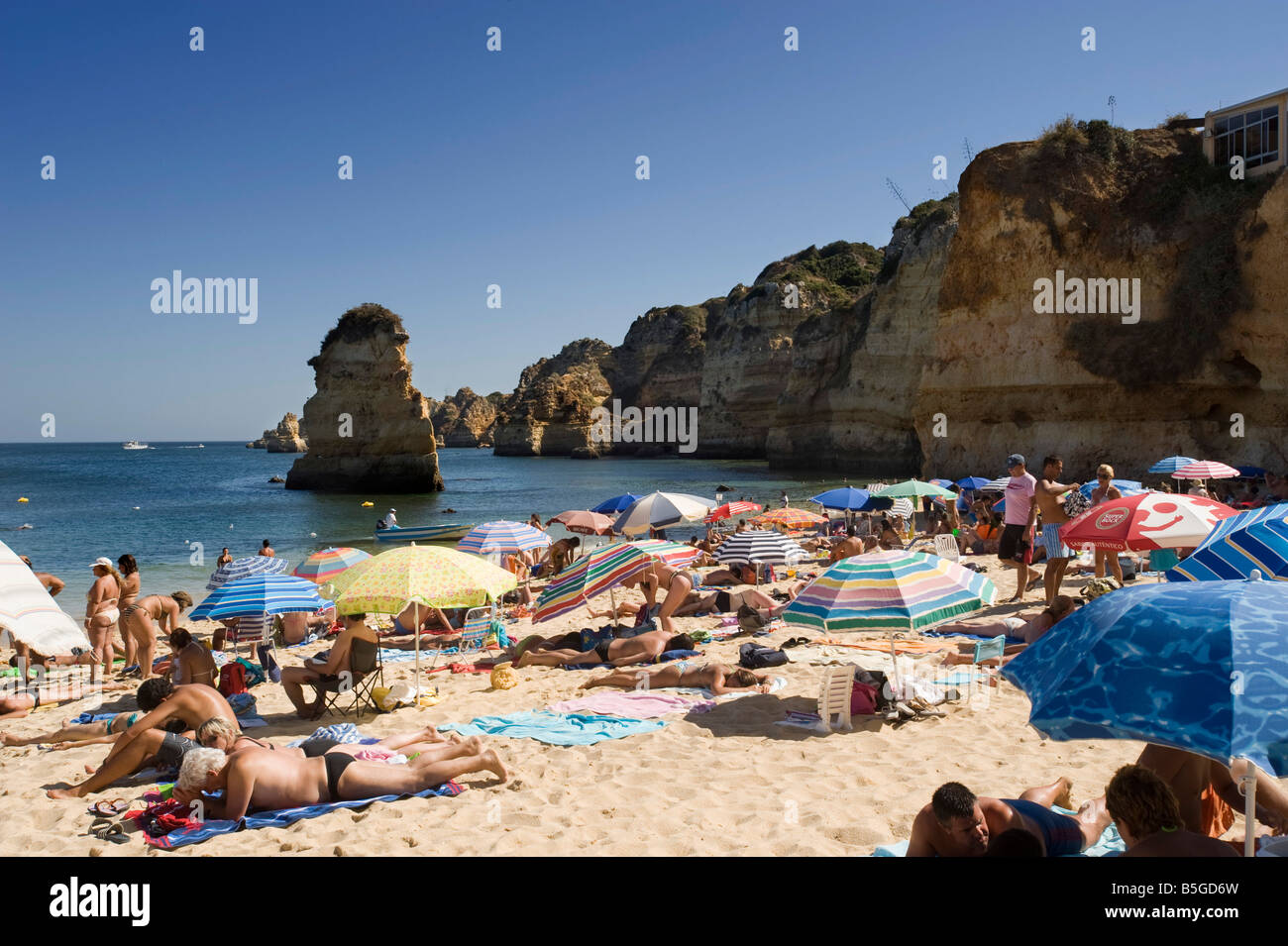 Praia Dona Ana, Lagos, Algarve, Portugal Stockfoto