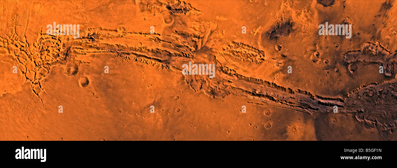 Valles Marineris, die große Schlucht des Mars. Stockfoto