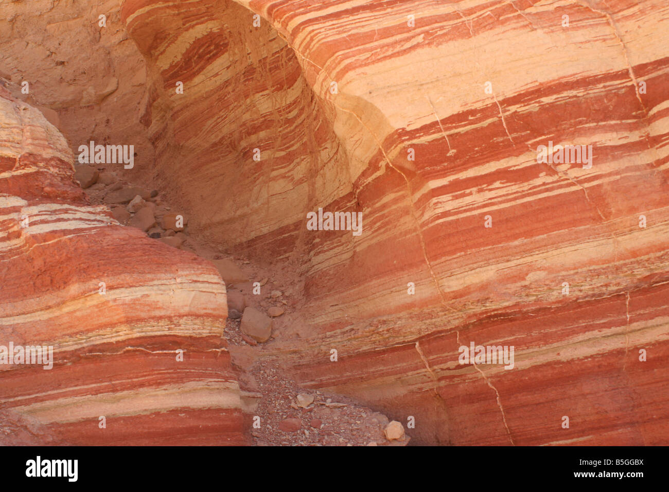 Israel Amir Berg Geologie Schichten in den Felsen Stockfoto
