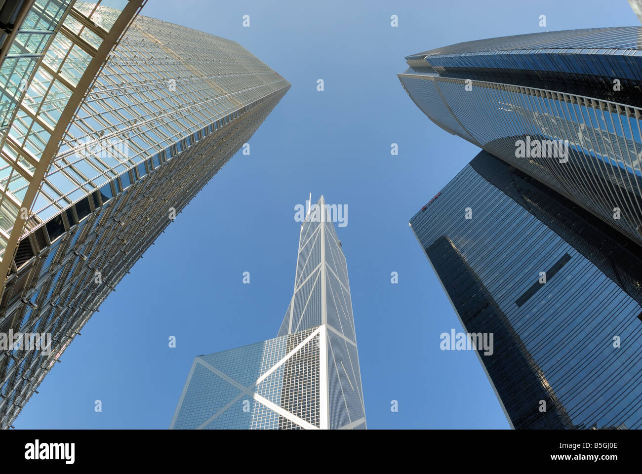 Hong Kong Architektur: Bank of China, Cheung Kong Center Stockfoto