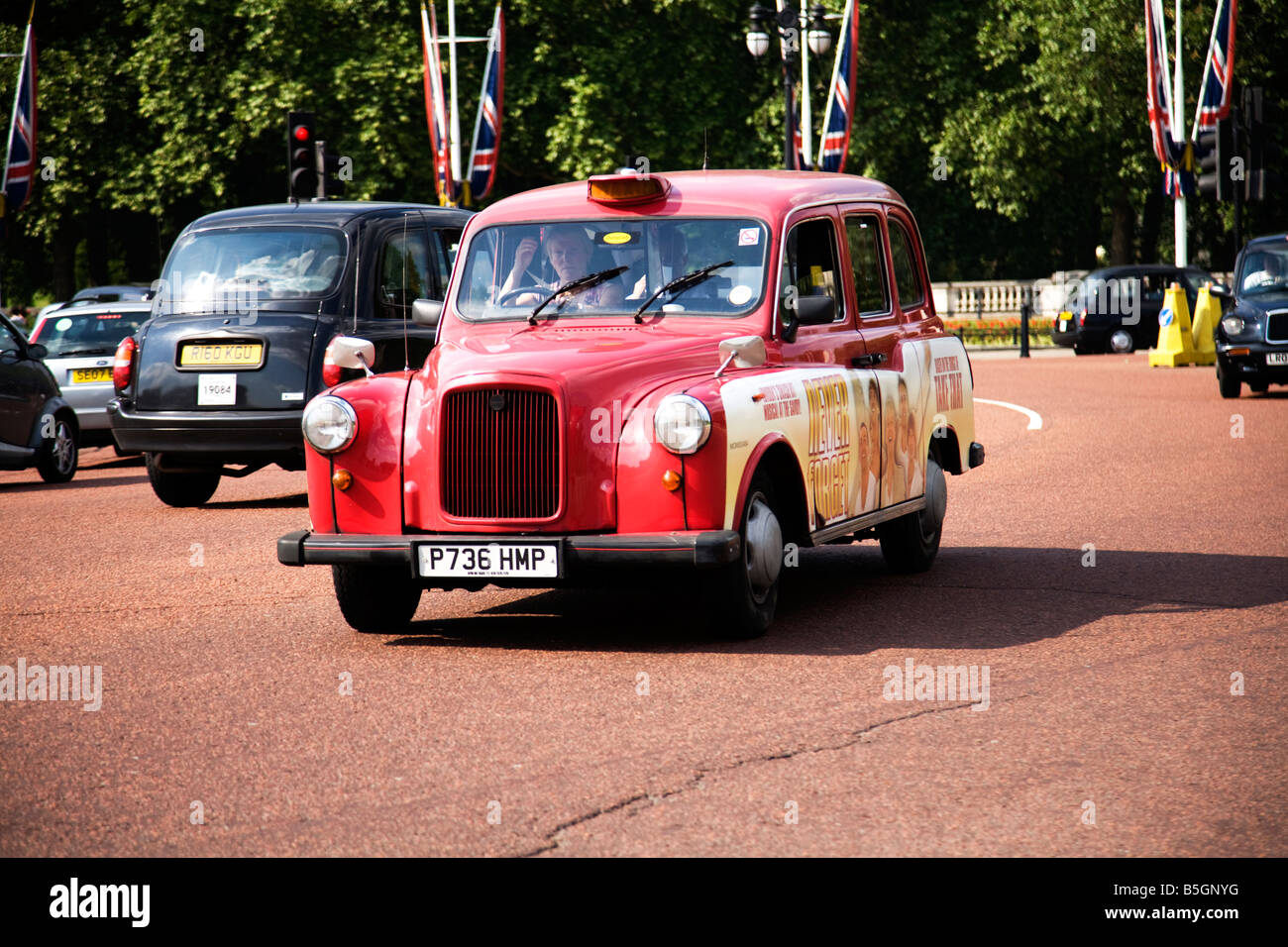 Bunte London Taxi Stockfoto