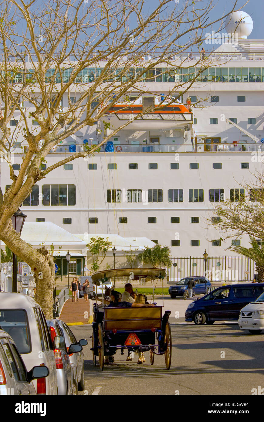 St George Bermuda Pferdekutsche Stockfoto