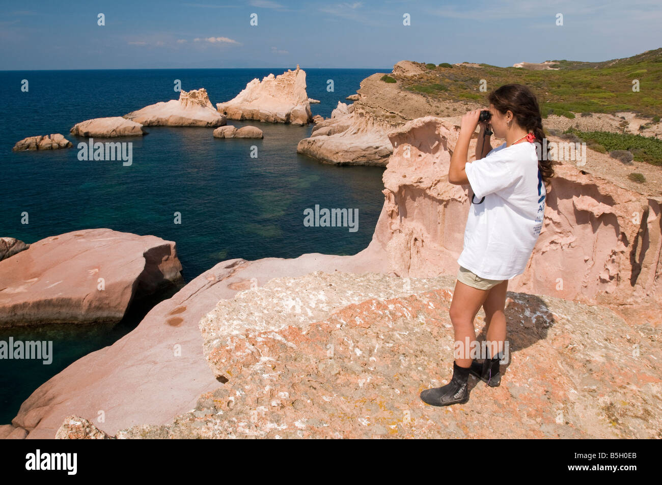 Vom Aussterben bedrohten Mittelmeer-Mönchsrobbe Forschung in Foca Inseln Izmir Türkei Stockfoto