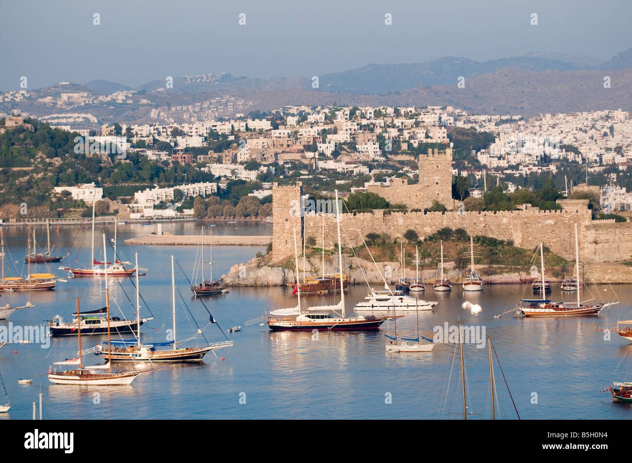 Bodrum Hafen und Burg Türkei Stockfoto
