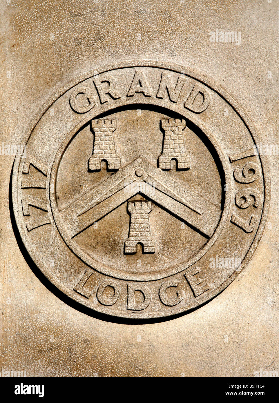 Freimaurer-Symbol auf der Großloge in London Stockfoto