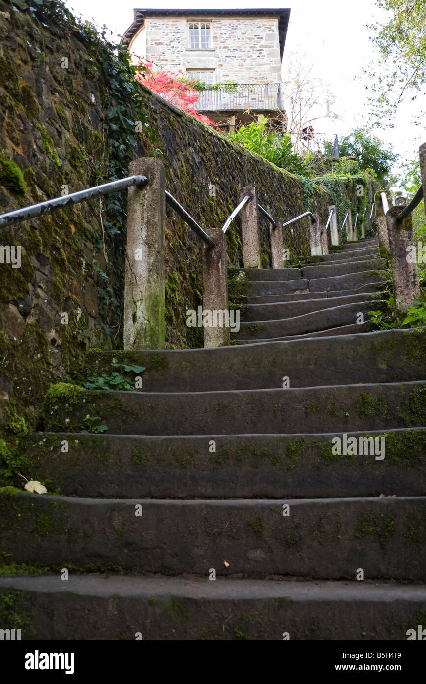 Schritte zur Marienkirche in Cumbria, England. Stockfoto