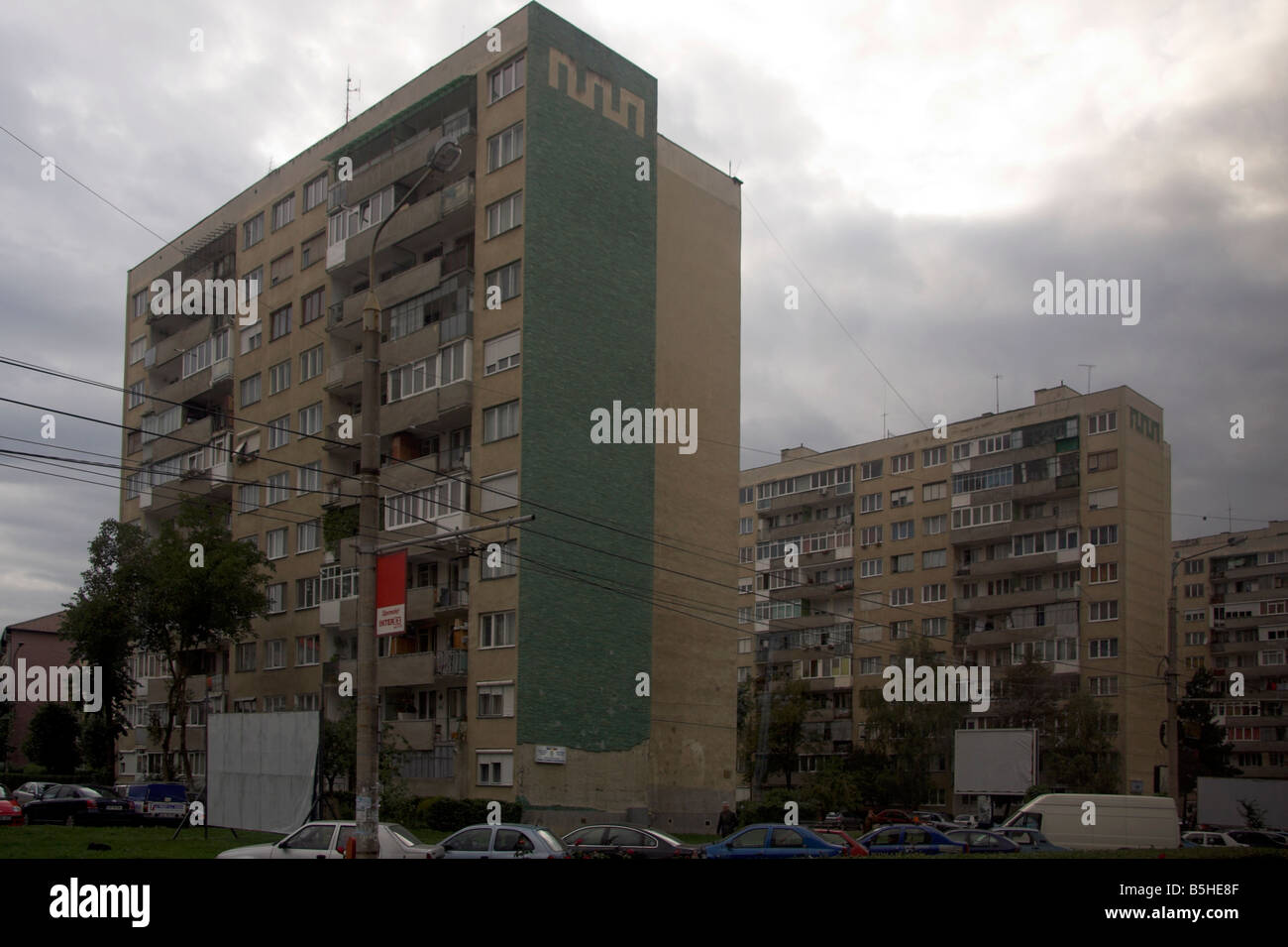Kommunistischen Stil Gehäuse, Sibiu, Siebenbürgen, Rumänien Stockfoto