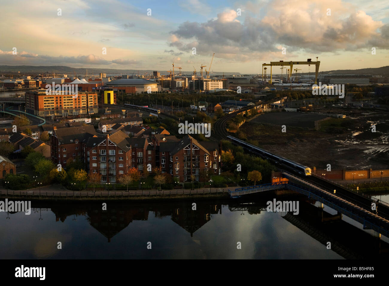 Fluss Lagan Belfast Nordirland Stockfoto