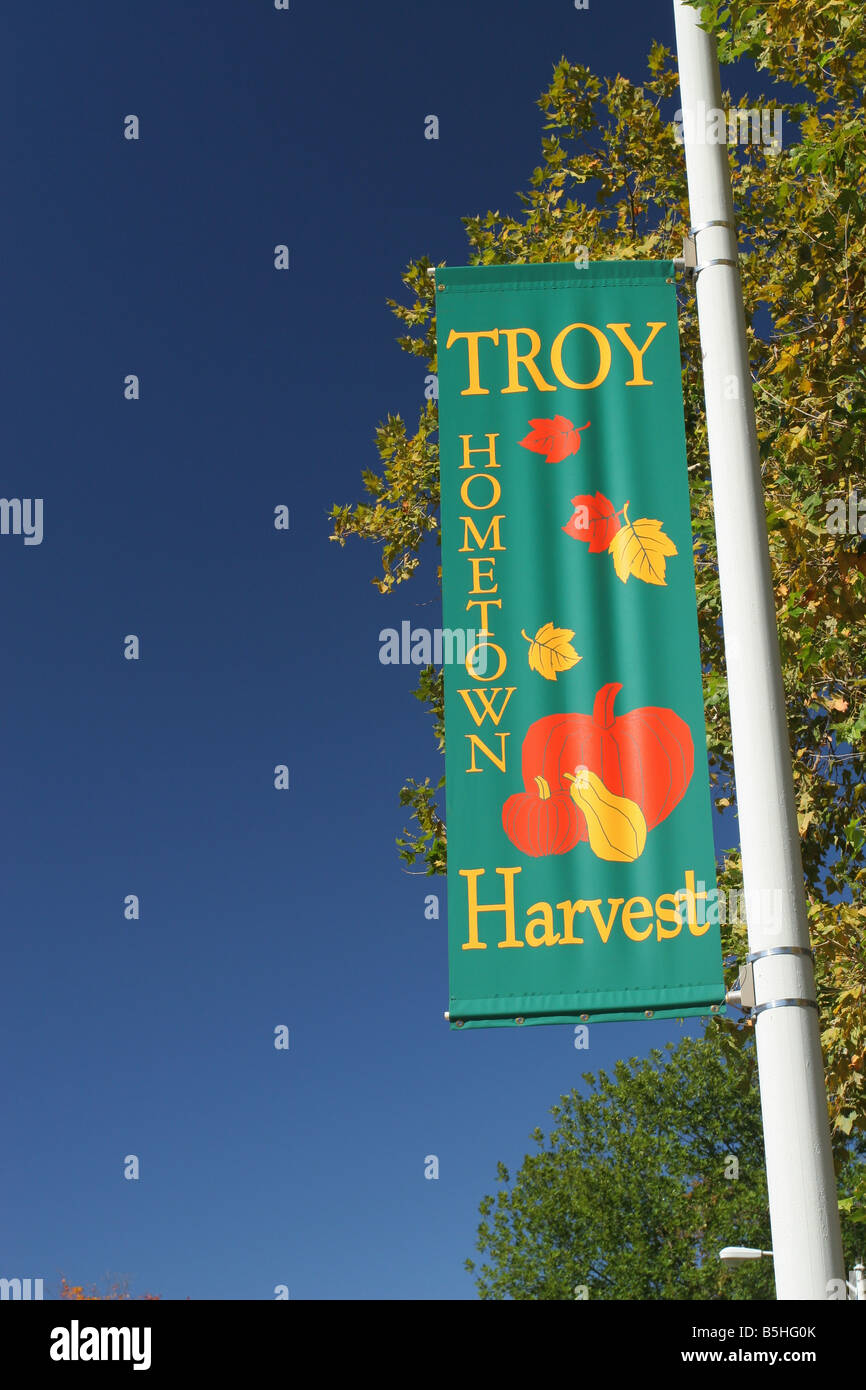 Banner Troy Heimatstadt Ernte Troy Ohio Stockfoto