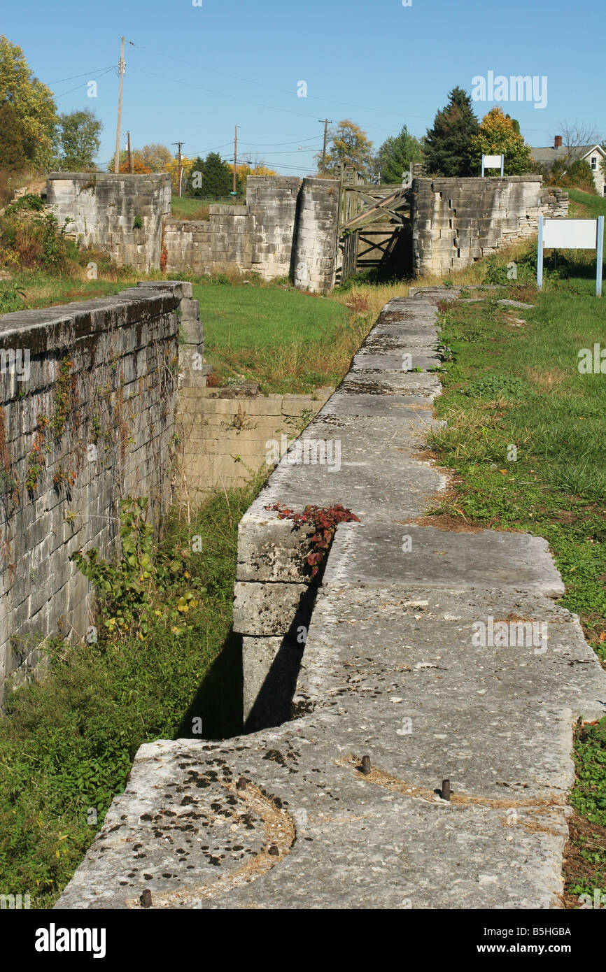 Lockington Locks State Memorial Lockington Ohio A Teil der historischen Miami und Erie-Kanal Stockfoto