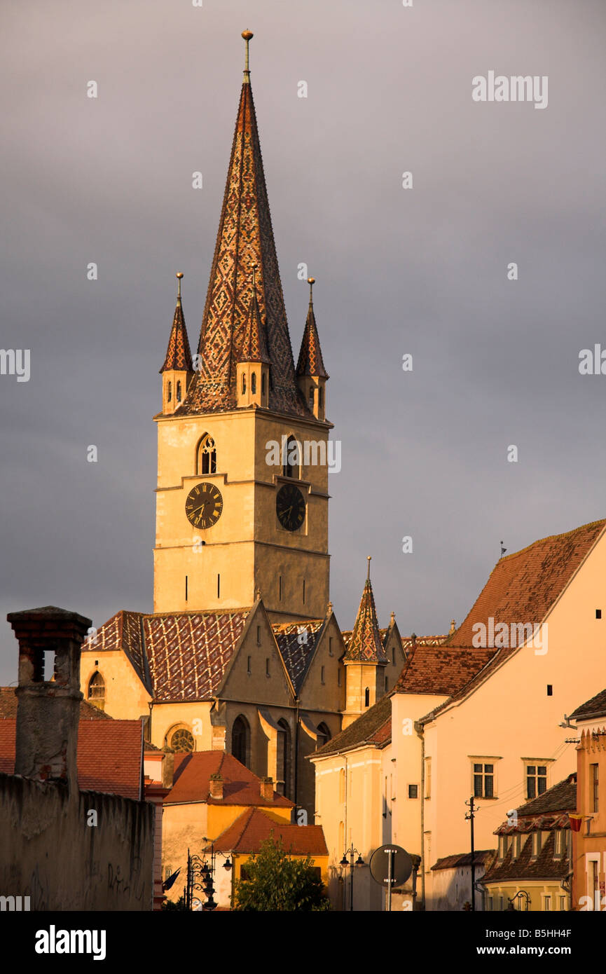 Evangelische Kirche, Sibiu, Siebenbürgen, Rumänien Stockfoto