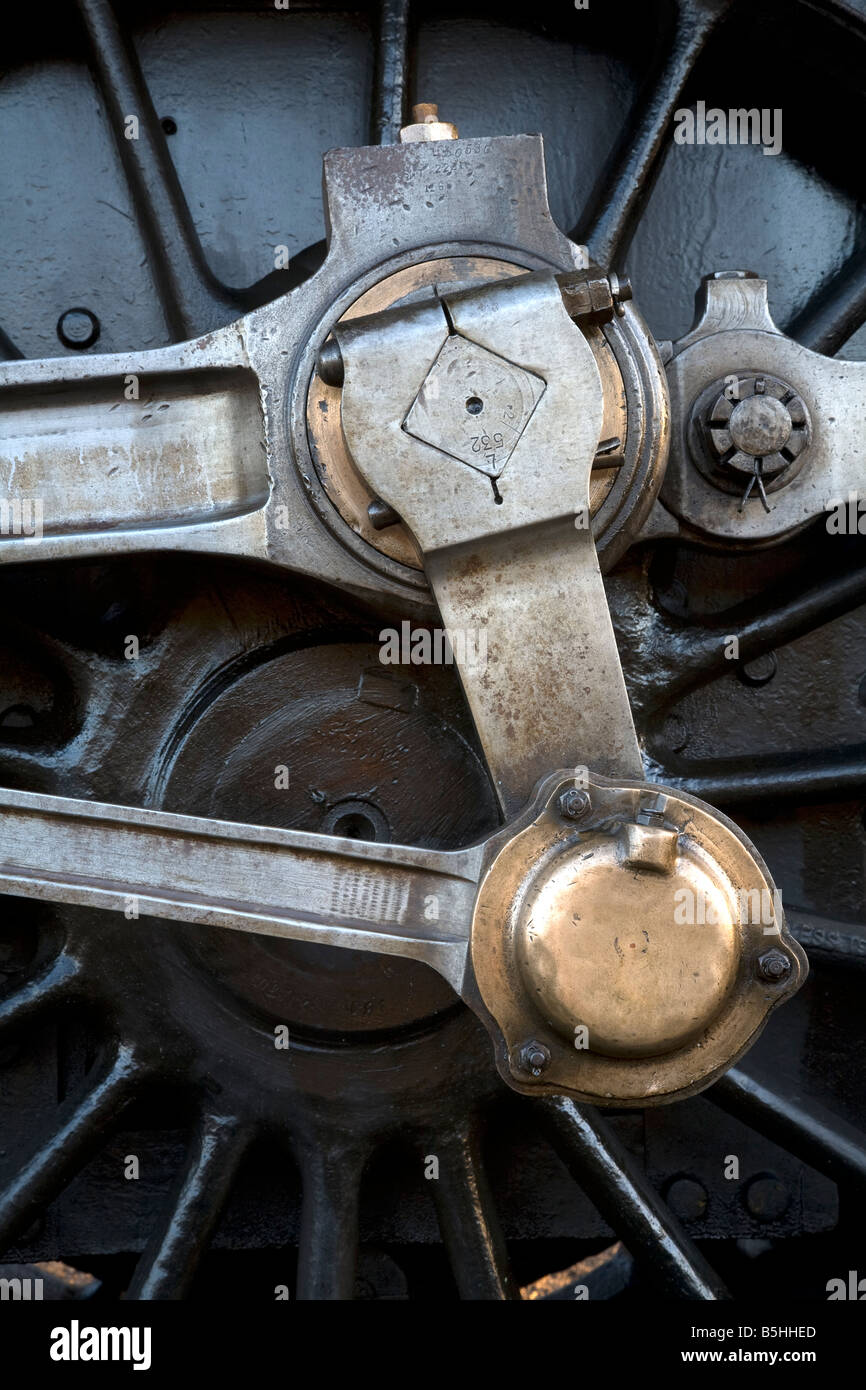 Nahaufnahme von einem Dampf-Züge-Antriebsrad Stockfoto