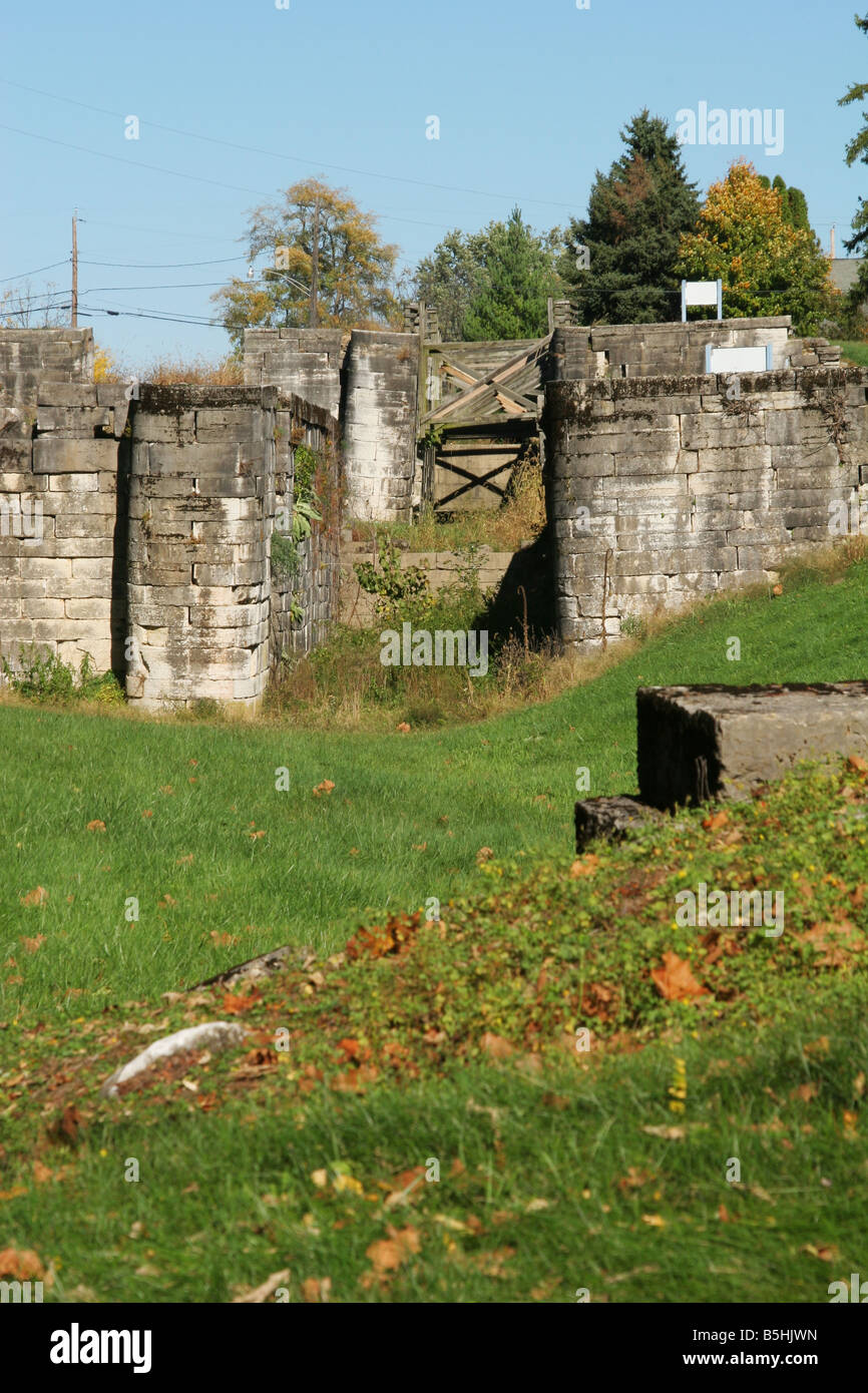 Lockington Locks State Memorial Lockington Ohio A Teil der historischen Miami und Erie-Kanal Stockfoto