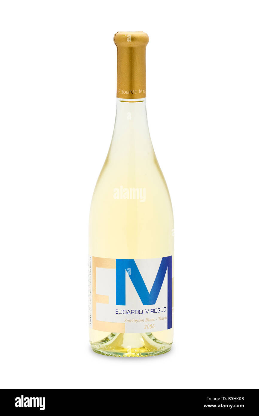 Edoardo Miroglio Sauvignon Blanc Thrakien 2006 goldene Farbe grünlichen Nuancen exotischen Früchten Ananas weichen frischen Säure citrus afte Stockfoto