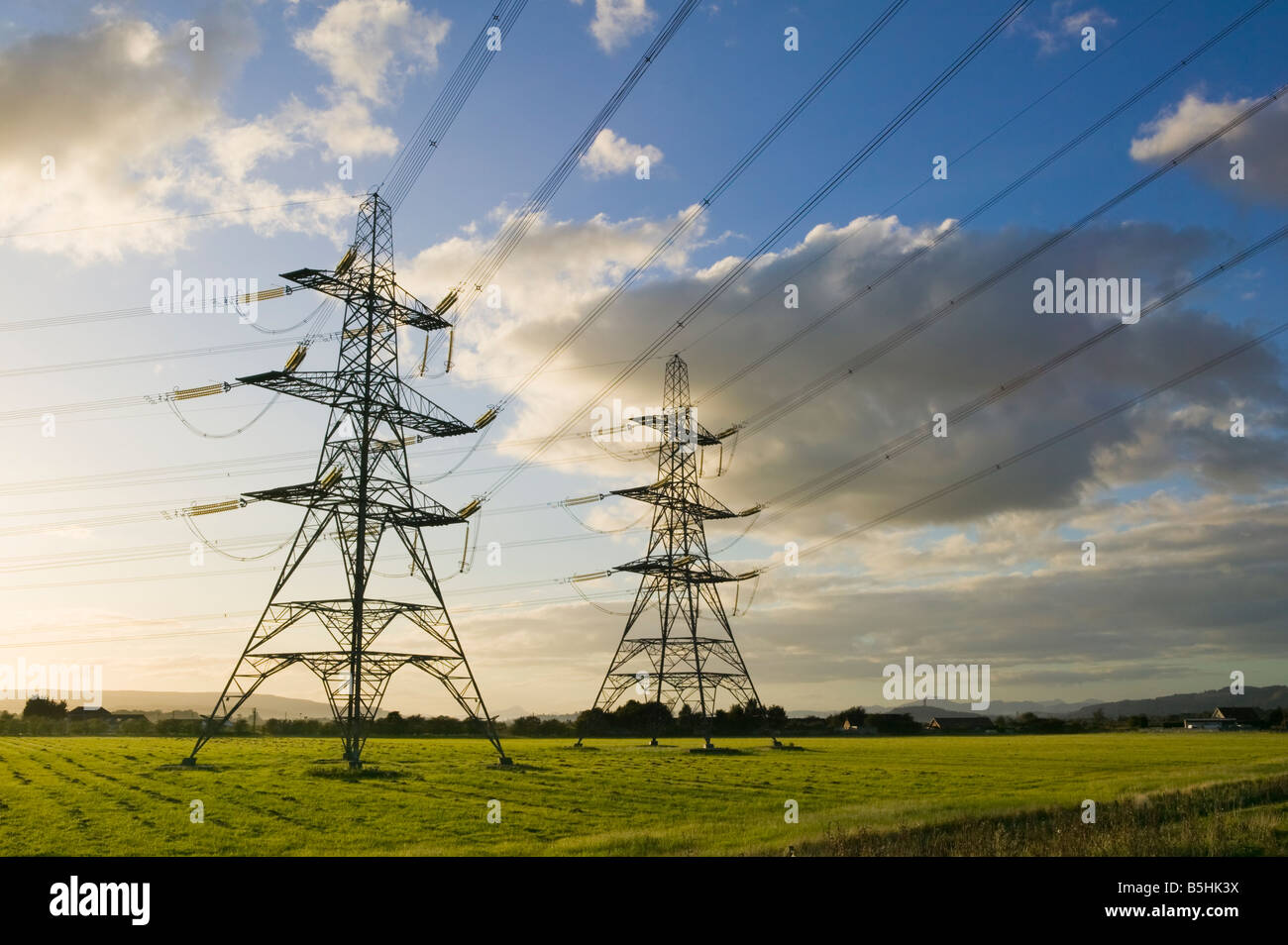 Strommasten Scotland UK Stockfoto