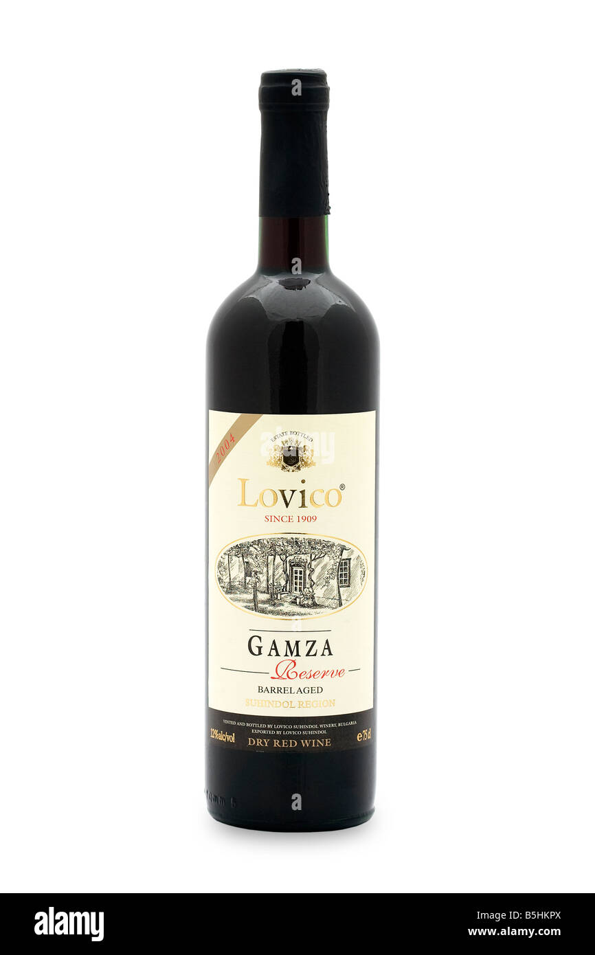 Lovico Gazma 2004 rot Wein Reserve Fass im Alter von Bulgarien Suchindol harmonischen Geschmack mineralischen Nuancen Obst Glanz Farbe reichen Stockfoto