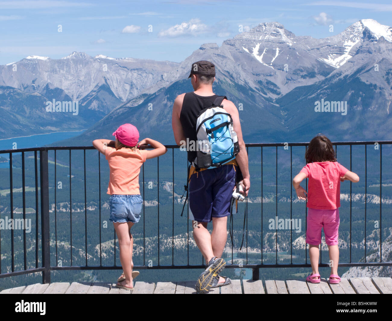 Blick vom Aussichtspunkt am Sulphur Mountain, Banff, Alberta, Kanada Stockfoto