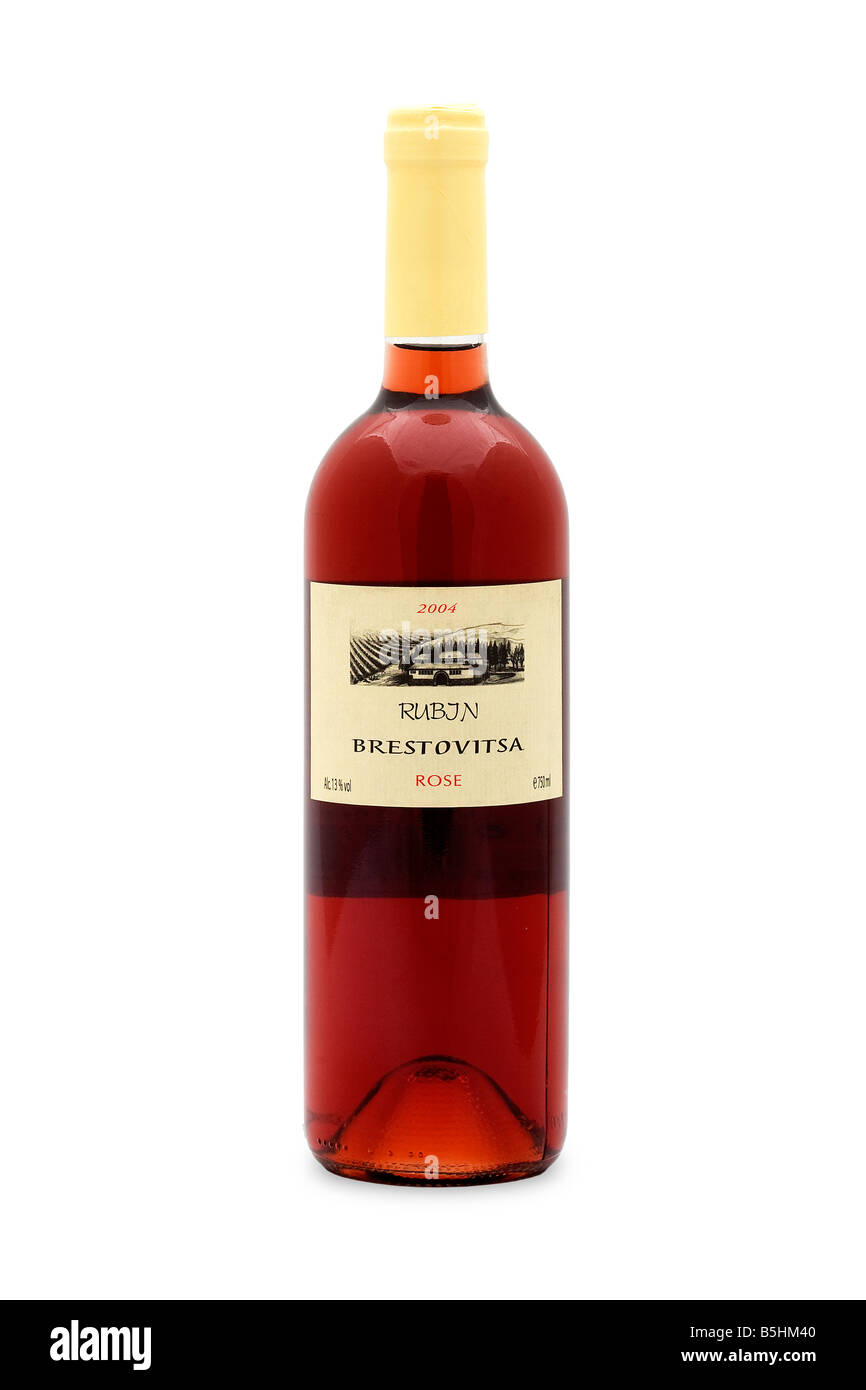 2004-Rubin-Brestovitza stieg Wein Bulgarien rosa Geschmack reichen fruchtigen ausgezeichnete trocken zarte Stockfoto