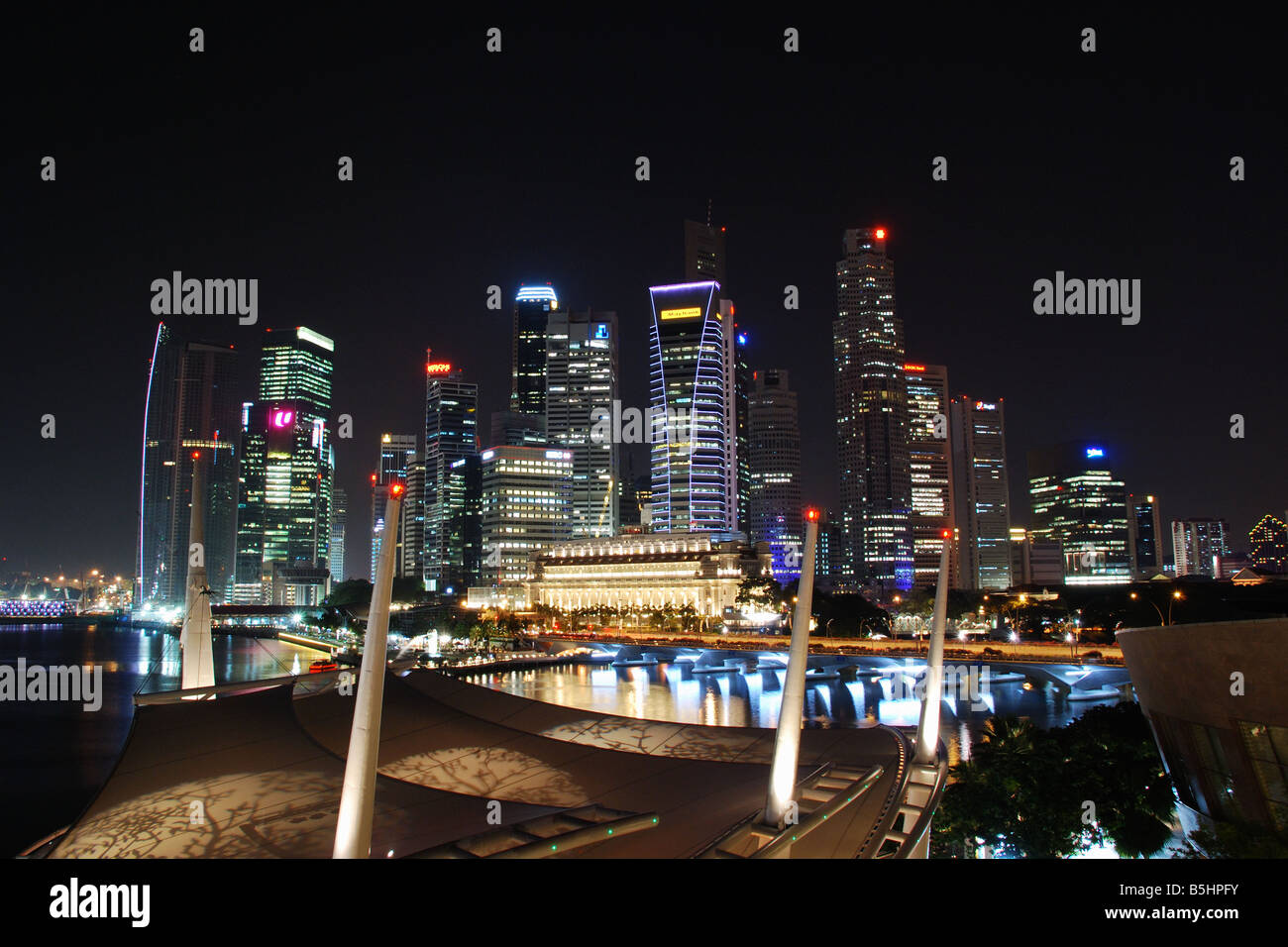 die Skyline der Stadt von der Raffles Place Halbin in Singapur Stockfoto