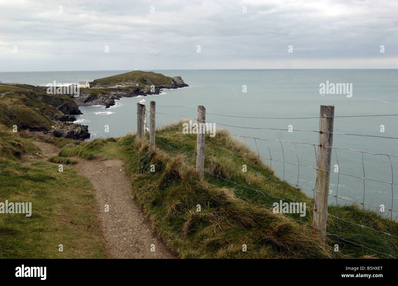 Spaziergang entlang der Küste nach Towan Kopf, Newquay, Cornwall Stockfoto