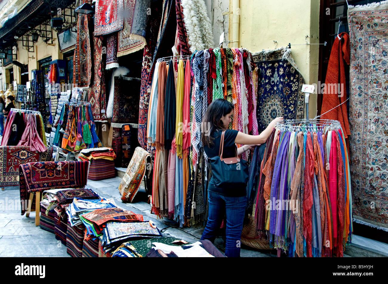 Plaka Einkaufsviertel Stockfoto