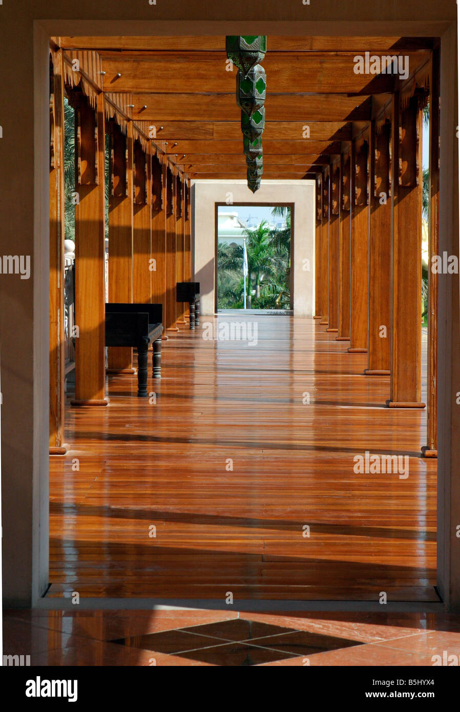 Holzsteg Dubai Stockfoto