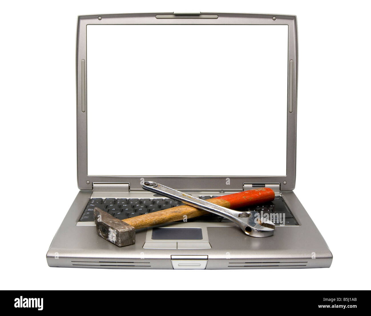 konzeptionelle Technologie und helfen, Computer und Werkzeuge Stockfoto