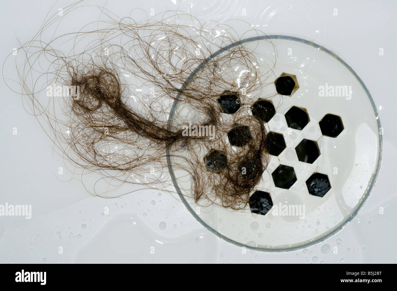 Haare in den Abfluss der Dusche Aussparung Stockfotografie - Alamy