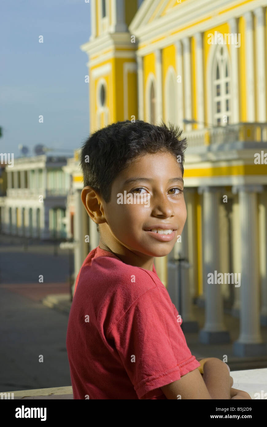 Nicaraguanische Schuljunge Christian Calero Gutierrez Stockfoto