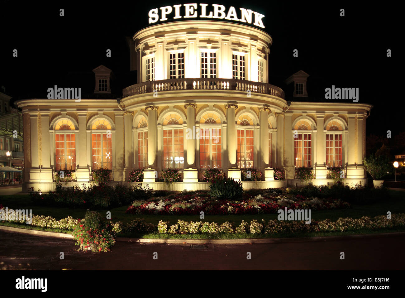 Nachtaufnahme Vom Spielcasino Im Kursaalgebaeude des Staatsbades Bad Ems Im Lahntal, Rheinland-Pfalz Stockfoto