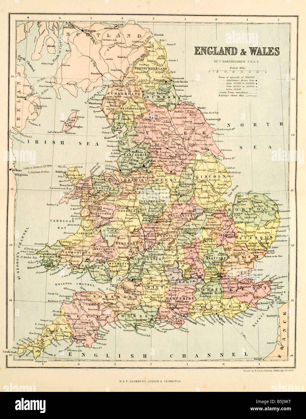 England und Wales Karte Großbritannien Cynulliad Cenedlaethol Cymru Roman Besetzung Stockfoto
