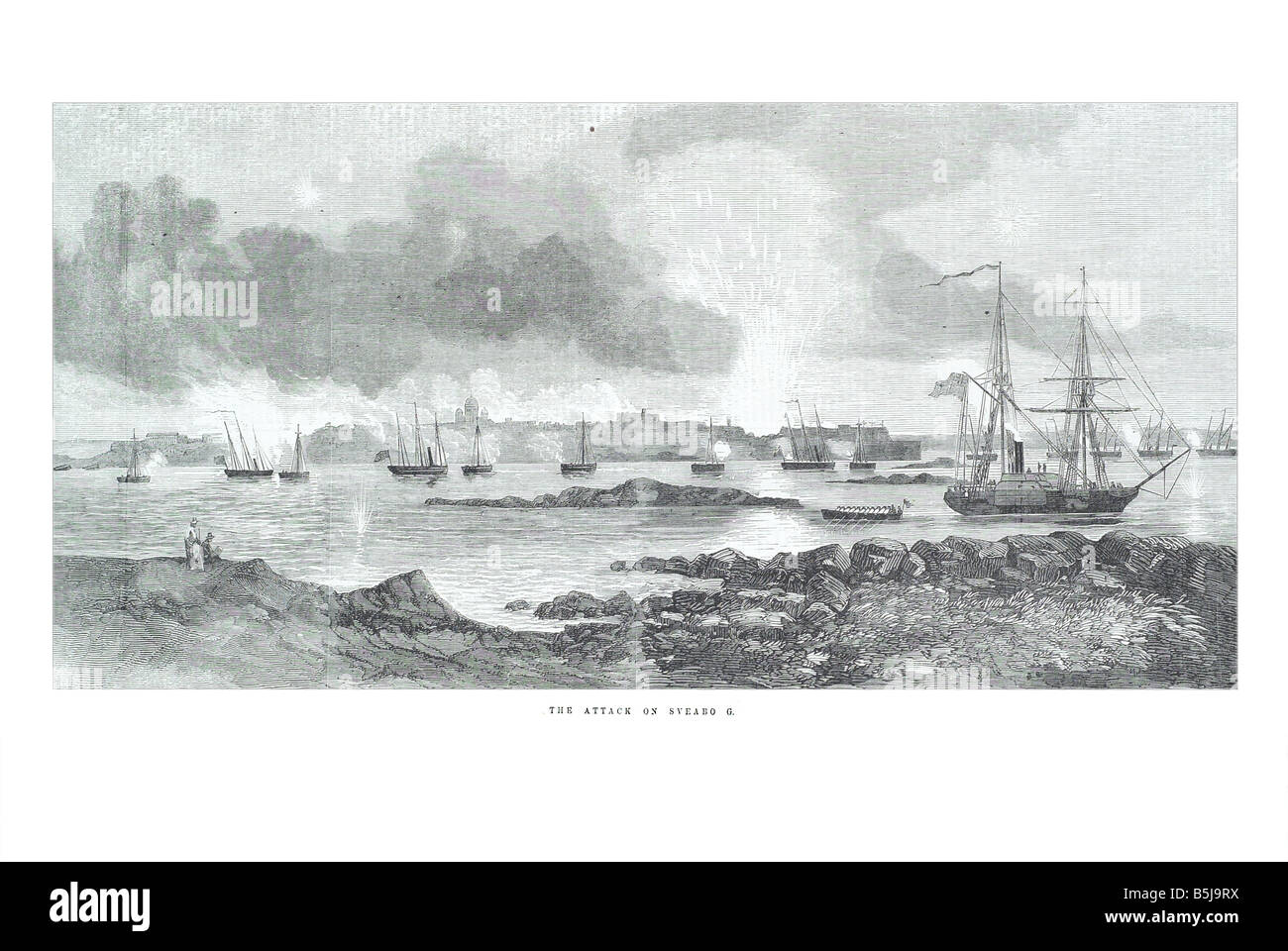Der Angriff auf Sveabo G April 5 22 1856 The Illustrated London News Seite 656 Stockfoto