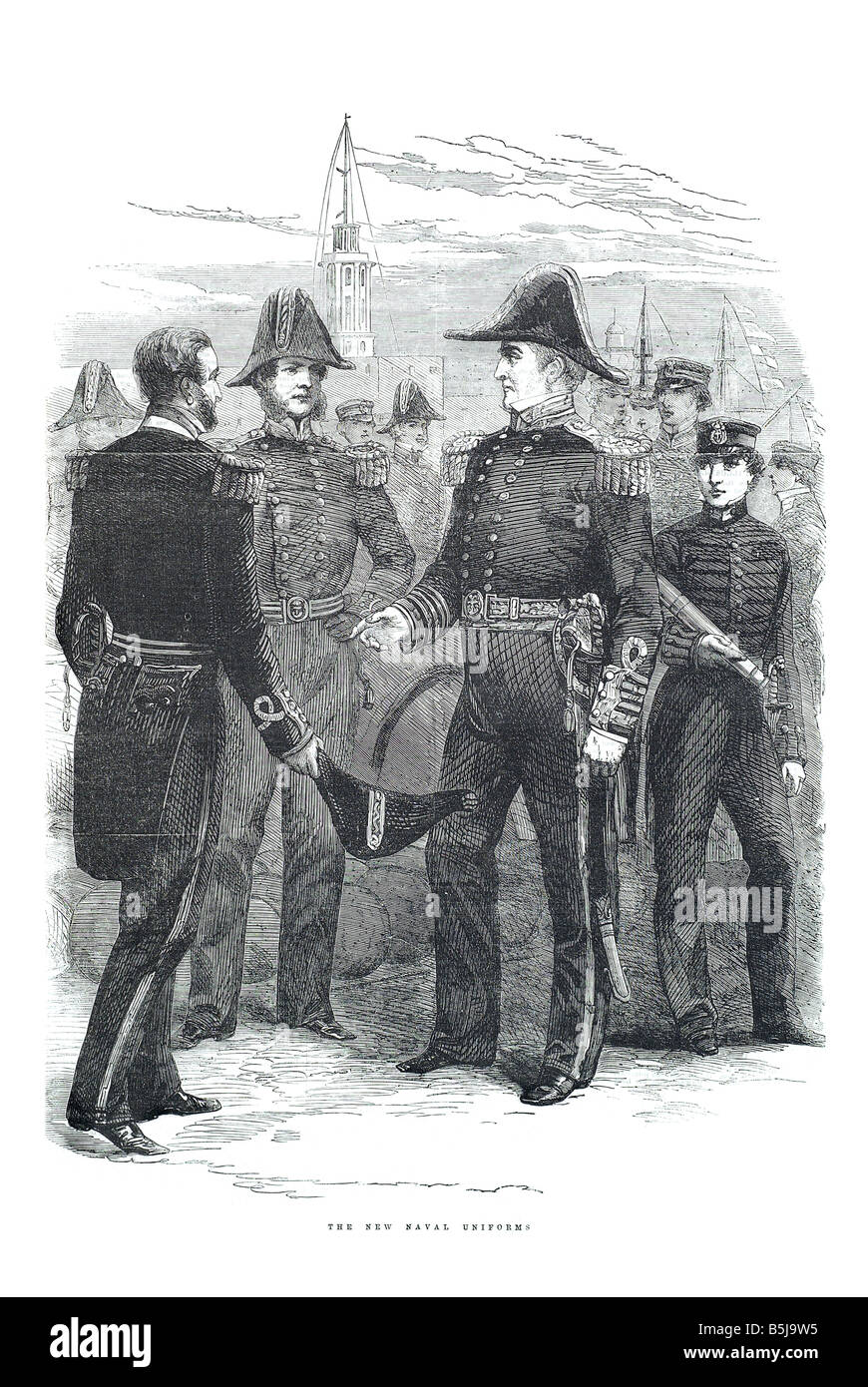 Die neue Marine uniform 24. Mai 1856 The Illustrated London News Seite 556 Stockfoto