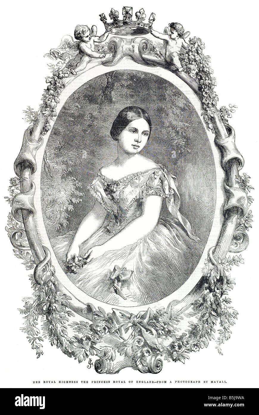 Ihre Königliche Hoheit die Prinzessin Royal von England nach einer Fotografie von Mayall 24. Mai 1856 The Illustrated London News Stockfoto