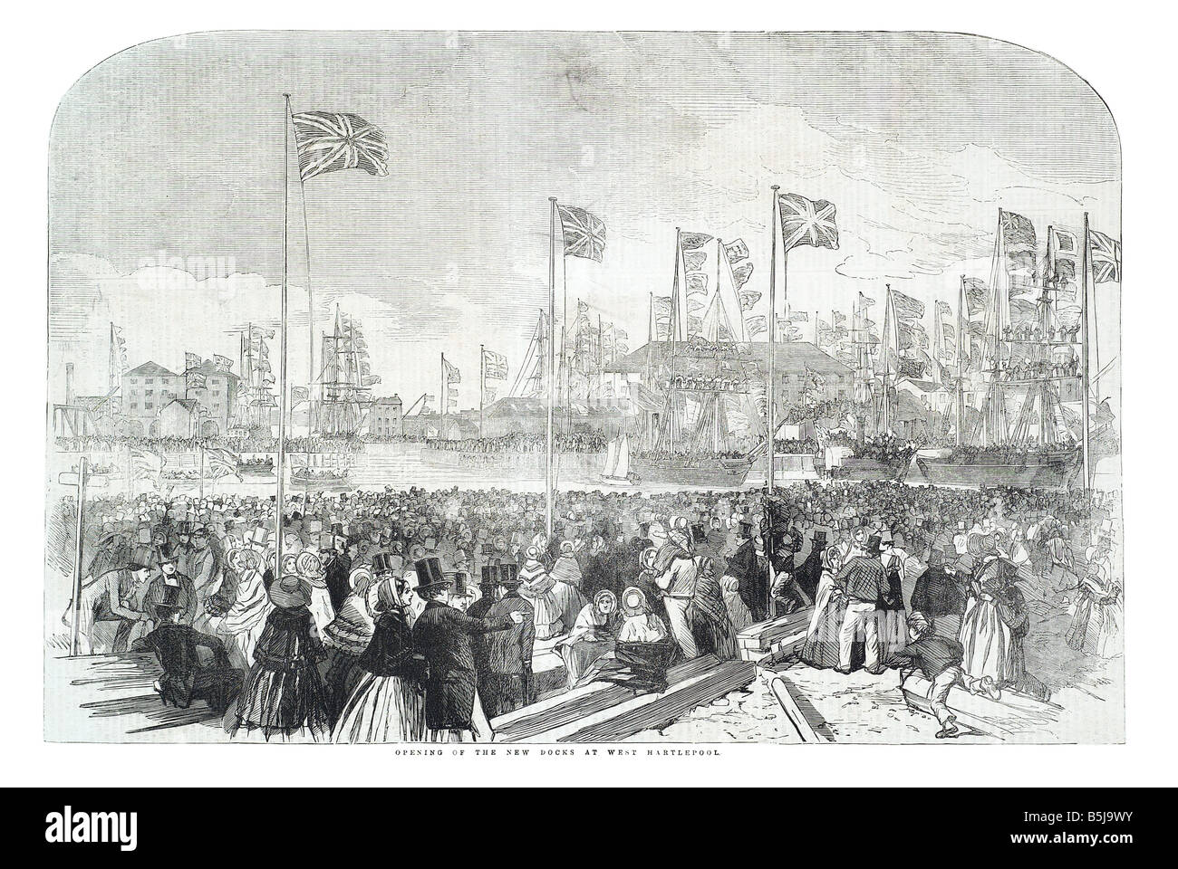 Eröffnung des neuen dockt an West Hartlepool 14. Juni 1856 die Illustrated London News-Seite 652 Stockfoto