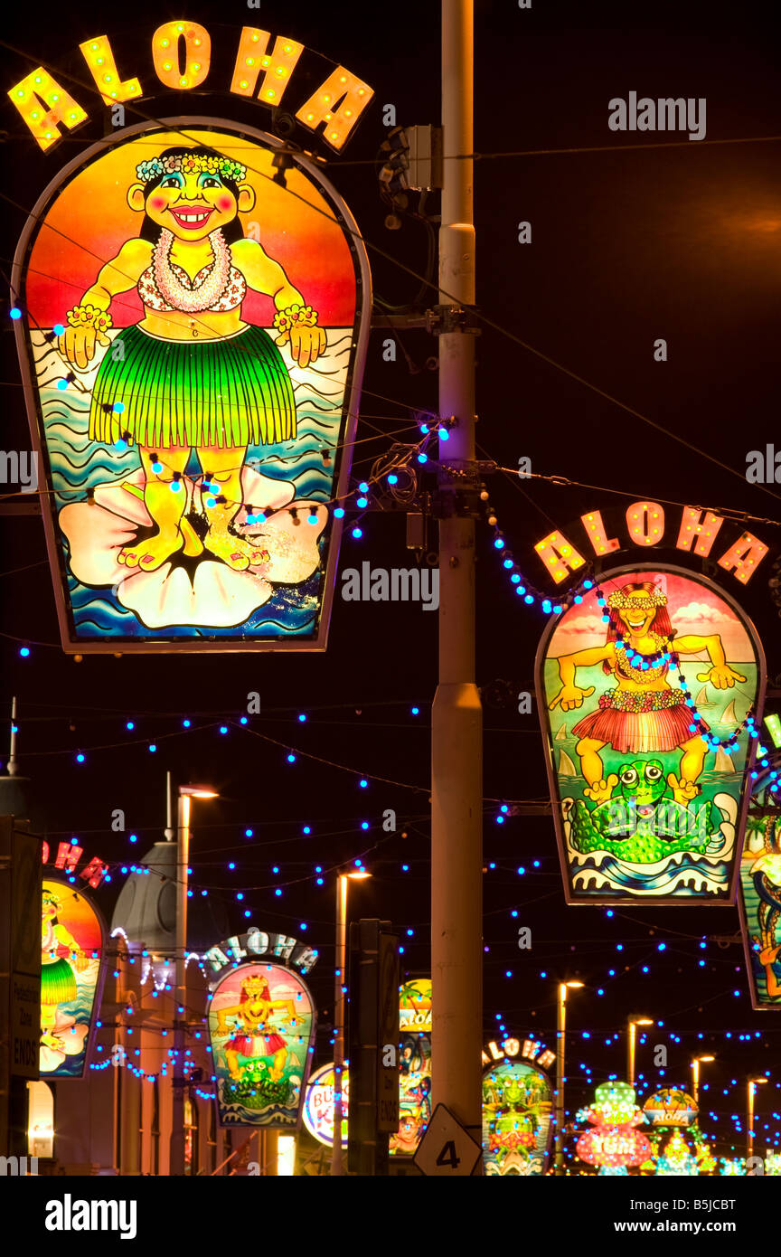 Detail der Blackpool Illuminations, Blackpool, Lancashire, England, Vereinigtes Königreich. Stockfoto