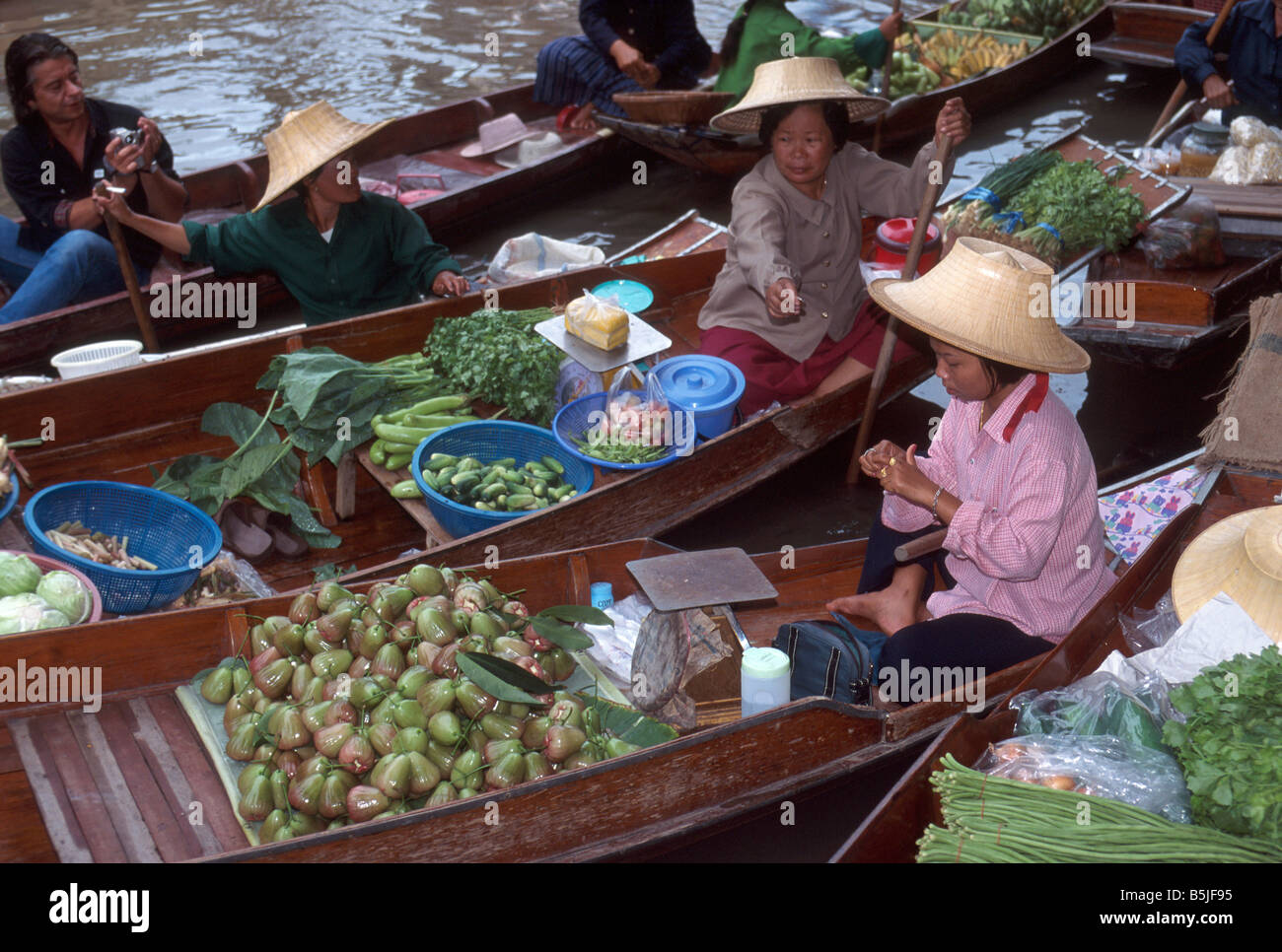 Schwimmenden Markt Damnoen Saduak Thailand Stockfoto