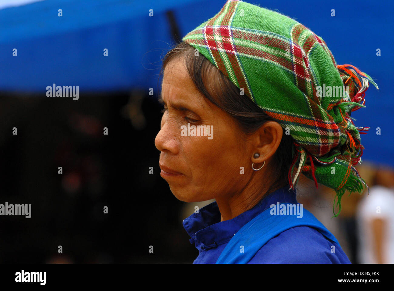 Flower Hmong Frauen Bac Ha Dorf Sapa Nordvietnam Stockfoto