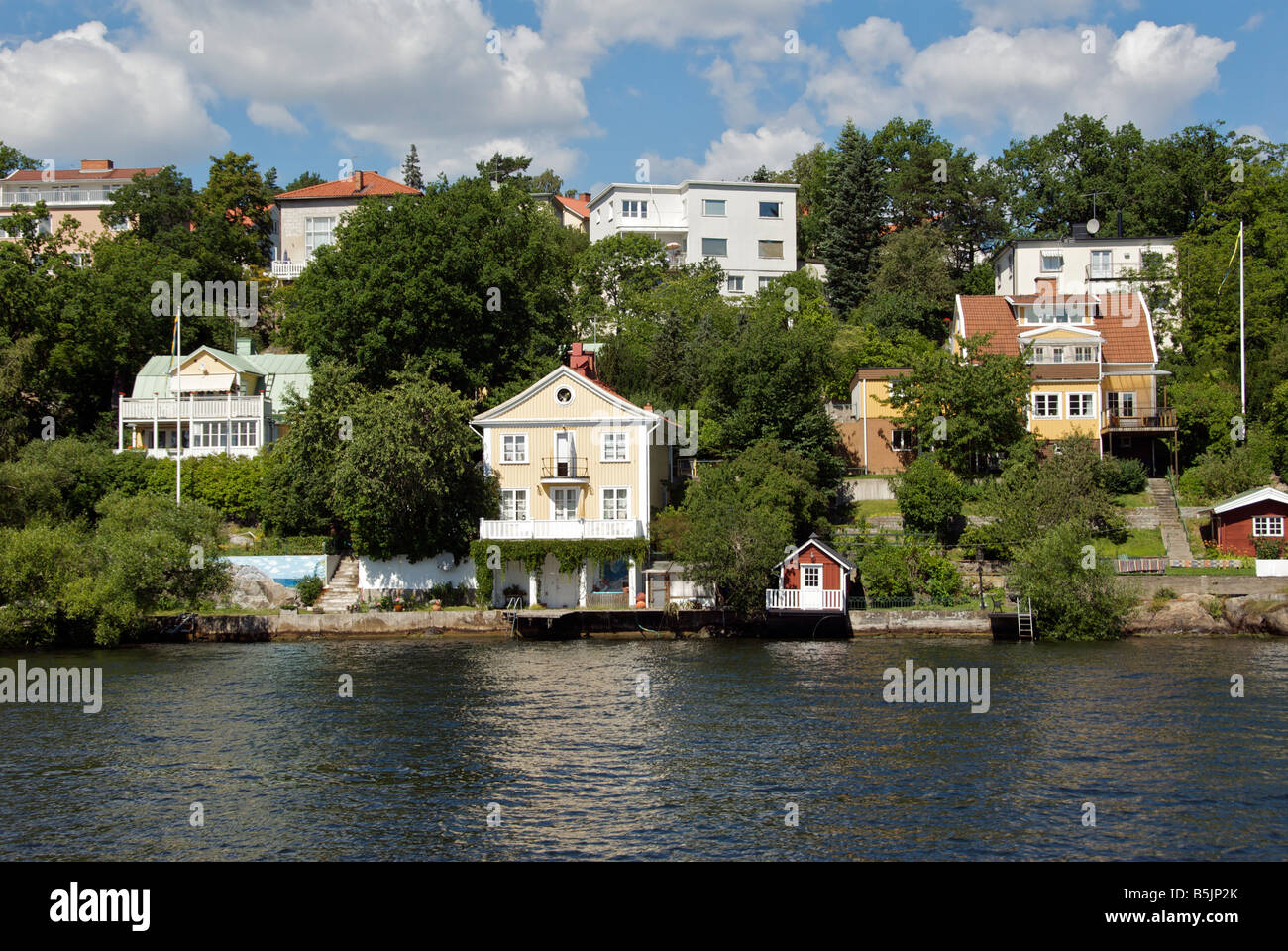 Modische Ufer beherbergt Kungsholmen-Stockholm-Schweden Stockfoto