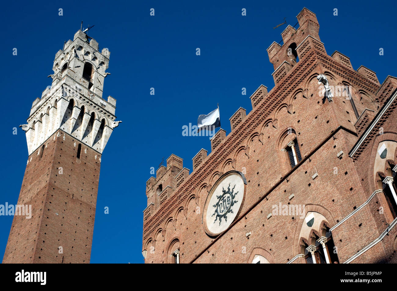 Der Palazzo Comunale und Torre Grossa, Siena, Italien Stockfoto