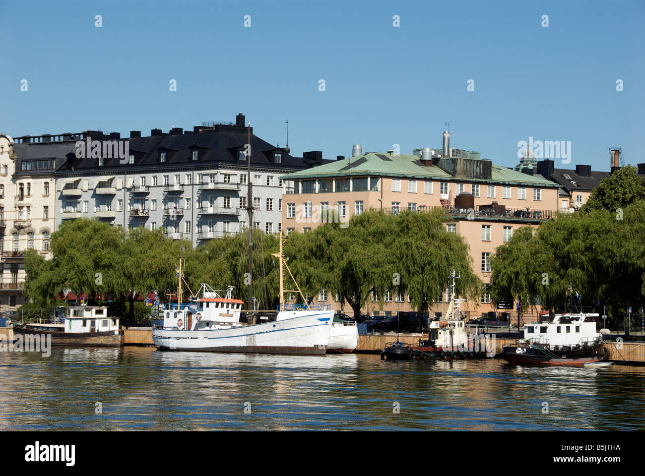 Waterfront und Wohnung Blöcke Kungsholmen-Stockholm-Schweden Stockfoto